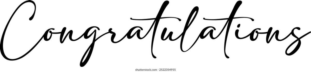 Congratulations text hand drawn lettering. Calligraphy text which is easy to use as a background in template designs and also edits according to need. 