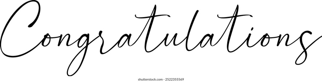 Congratulations text hand drawn lettering. Calligraphy text which is easy to use as a background in template designs and also edits according to need. 