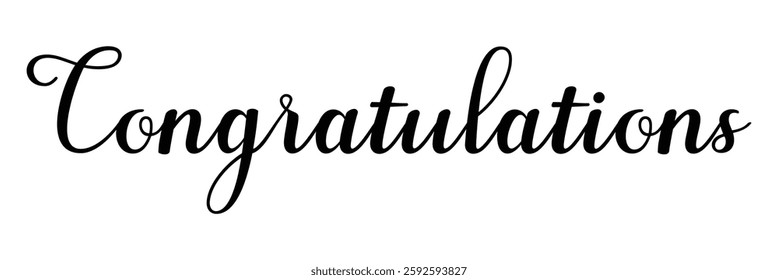 Congratulations text. Hand drawn congratulations text lettering typography. Vector illustration.