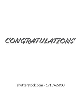 Congratulations text, hand drawn style lettering message.