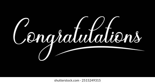 Congratulations text. Handwritten modern brush lettering , Calligraphy text composition isolated on black background eps 10.