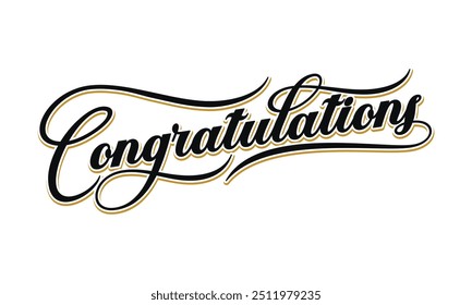 Congratulations text lettering greeting sign. Modern Handwritten 