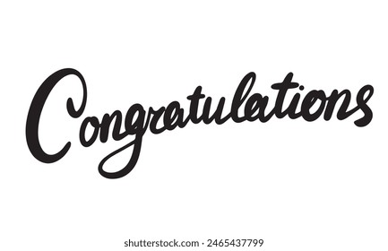 Congratulations text lettering hand drawn vector art.