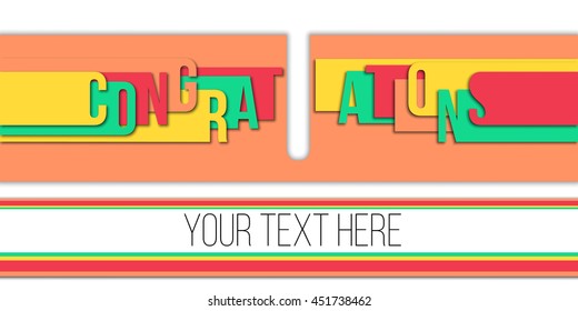 Congratulations text made modern design template . Vector design.