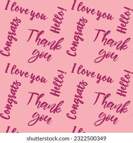 congratulations thank you i love you hello pattern