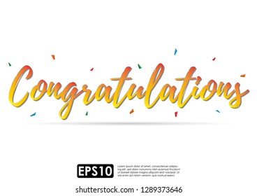 Congratulations typographic vector design for greeting cards. Vector Illustration eps.10