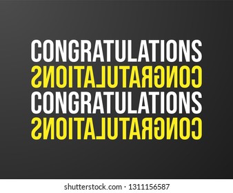 Congratulations typography black background for T-shirt and apparel graphics, poster, print, postcard