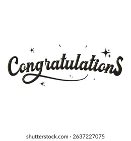 Congratulations typography design illustration design