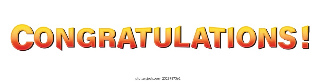 Congratulations typography design on isolated white background