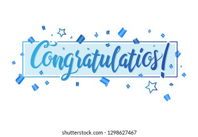 Congratulations Typography Handwritten Lettering Greeting Card Banner