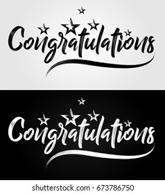 Congratulations - Typography - Lettering. Brush. Handwritten