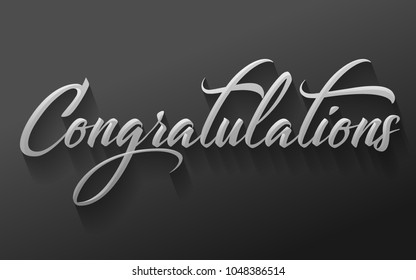 Congratulations - Typography, Lettering, Handwritten, vector for greeting