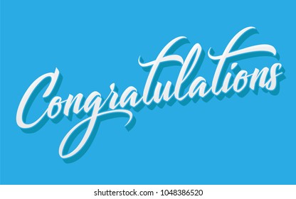 Congratulations - Typography, Lettering, Handwritten, vector for greeting