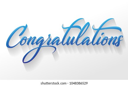 Congratulations - Typography, Lettering, Handwritten, vector for greeting