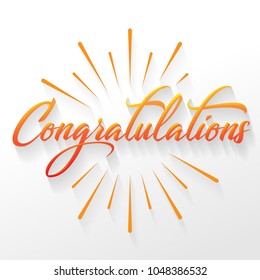 Congratulations - Typography, Lettering, Handwritten, vector for greeting