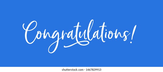 Congratulations - Typography, Lettering, Handwritten, vector for greeting - Vector