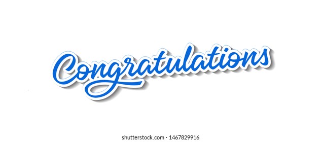 Congratulations - Typography, Lettering, Handwritten, vector for greeting - Vector