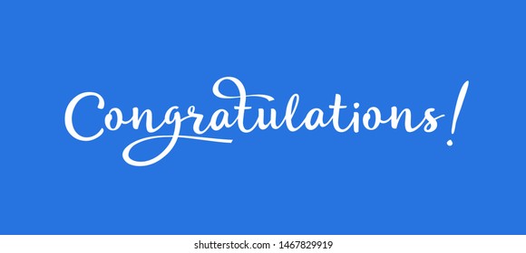 Congratulations - Typography, Lettering, Handwritten, vector for greeting - Vector