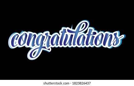 Congratulations Typography Lettering Handwritten Vector Greeting Stock