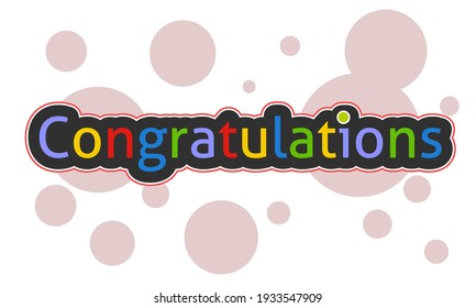 Congratulations - Typography, Lettering, Handwritten, vector for greeting,social media template, banner background