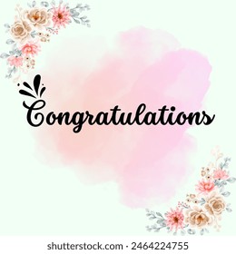 Congratulations typography, Lettering, Handwritten, vector for greeting. Editable Illustration. Card in Cursive Calligraphy.3d elements