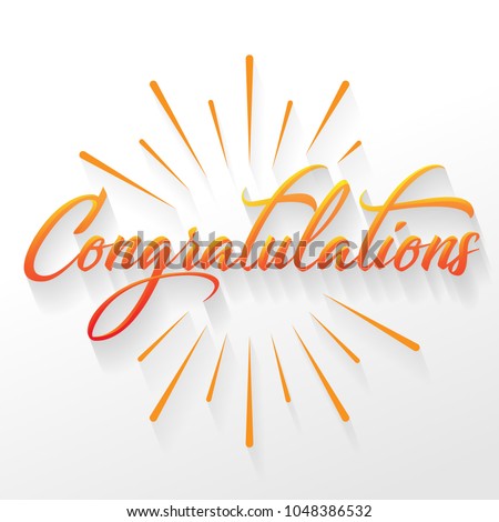 Congratulations - Typography, Lettering, Handwritten, vector for greeting