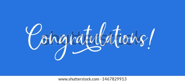 Congratulations Typography Lettering Handwritten Vector Greeting Stock ...