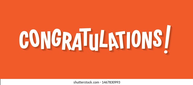Congratulations - Typography, Lettering, vector for greeting - Vector