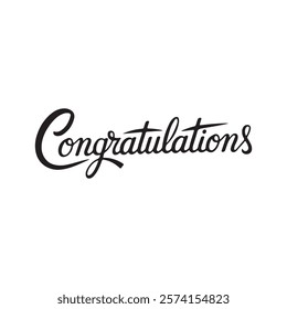 Congratulations typography silhouette vector arts