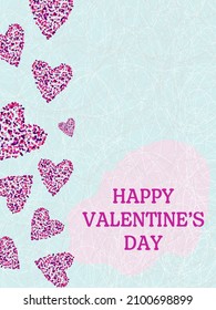 felicitaciones al Día de San Valentín, en forma de corazón. Volante, invitación, afiche, folleto, pancarta.