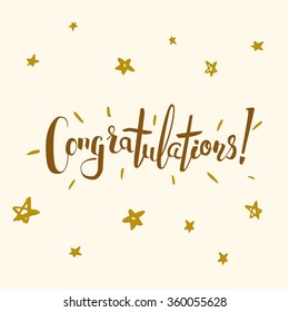 Congratulations vector background. Vector eps10. Lettering