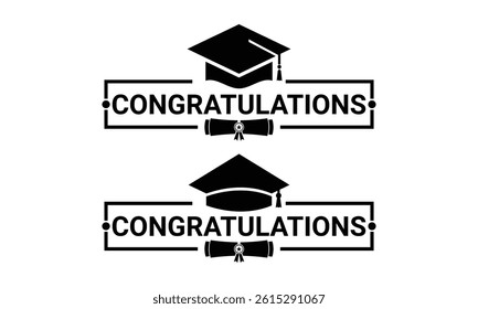 Congratulations vector banner. graduation concept vector template