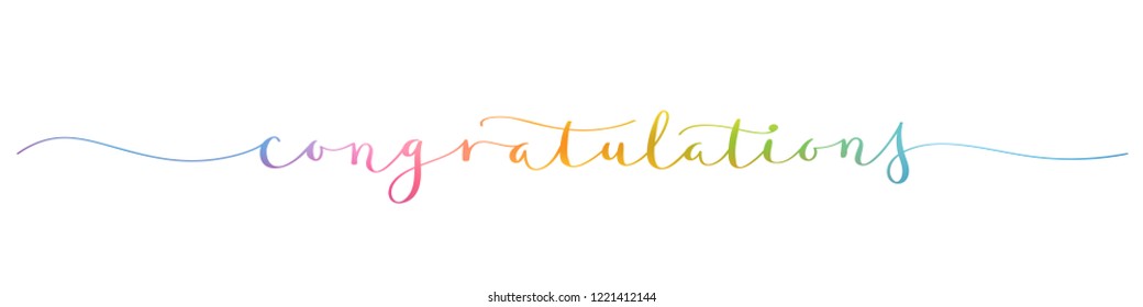 CONGRATULATIONS vector brush calligraphy banner