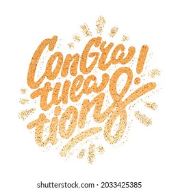 Congratulations. Vector handwritten lettering card.
