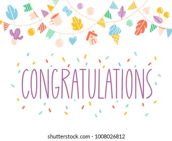Congratulations vector illustrated card