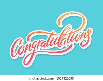 Congratulations. Vector lettering.