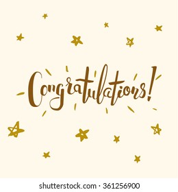 Congratulations vector lettering background. Eps10