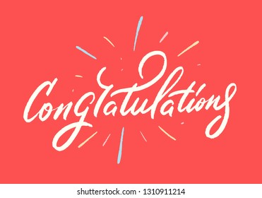 Congratulations. Vector lettering banner.