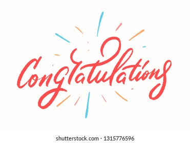 Congratulations. Vector lettering banner.