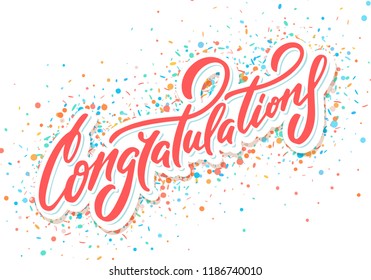 Congratulations Vector Lettering Greeting Card Stock Vector (Royalty ...