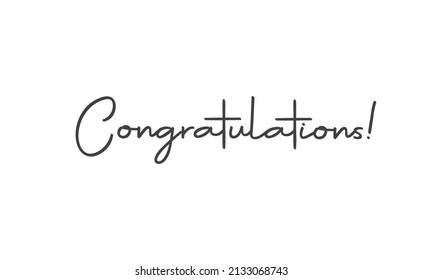 Congratulations vector lettering. Hand drawn style congrats message.