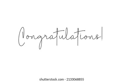 Congratulations vector lettering. Hand drawn style congrats message.