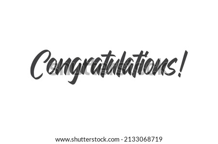 Congratulations vector lettering. Hand drawn style congrats message.