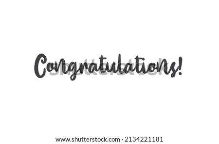 Congratulations vector lettering. Hand drawn style congrats message.