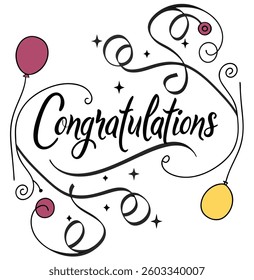 Congratulations Vector on White Background