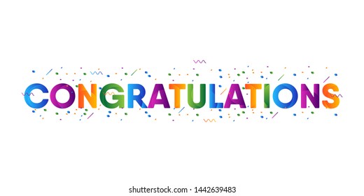 Congratulations vector template. Design for banner, greeting cards or print.