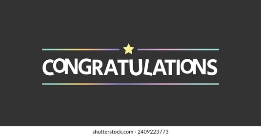 Congratulations vector text modern lettering. Congratulations typography banner card isolated text vector illustration.