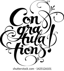 "Congratulations" vector version of my own calligraphy