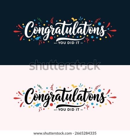 Congratulations: a vibrant display of handwritten elegance that's perfect for celebrating the success, a moment to express warmth and cheer.