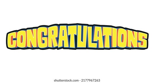 Congratulations - Vintage - Lettering, Handwritten, Vector Illustration for greeting eps 10